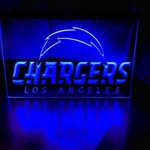 LOS ANGELES CHARGERS LED NEON BLUE LIGHT SIGN 8x12